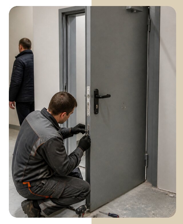 Ремонт противопожарной двери в Инте по цене 6592 р. | ДвериЛегко-Инт